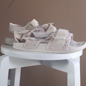 Forever 21 nude tan yeezy like velcro strap sandal